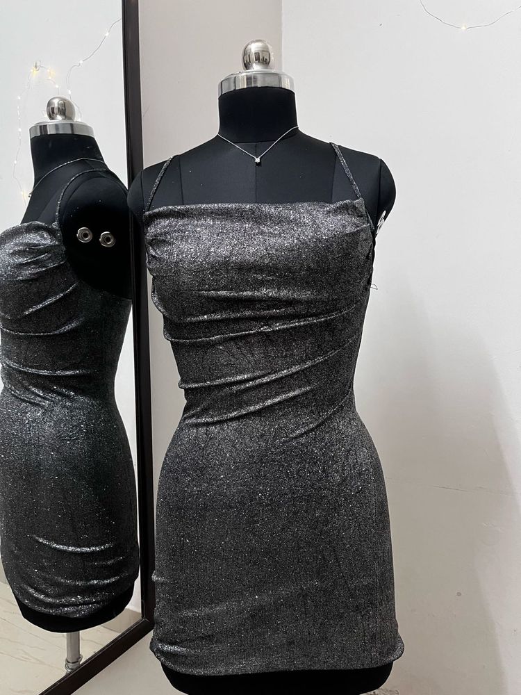 Padded Glitter Shimmer Bodycon Dress