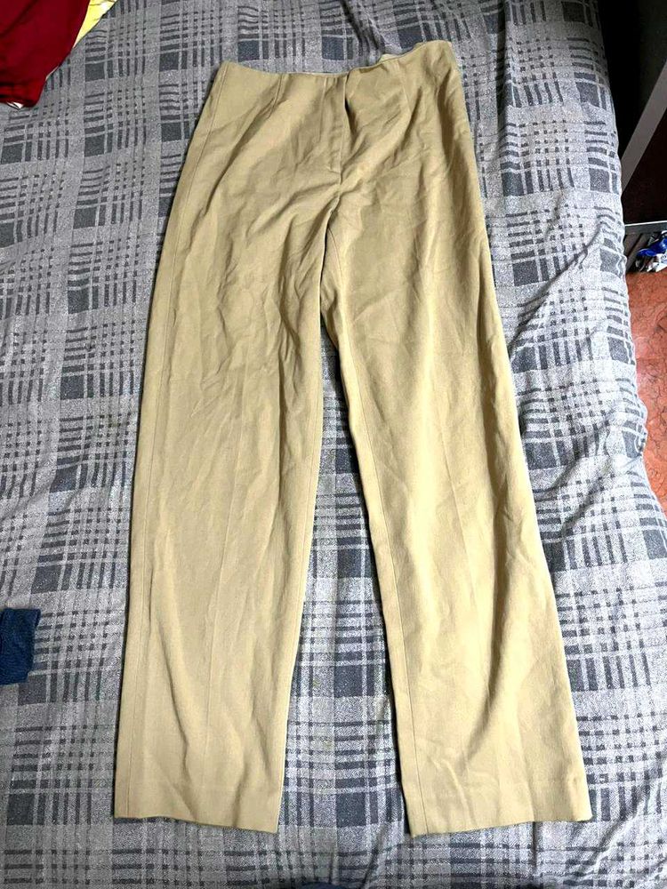 Beige Straight Leg Pants