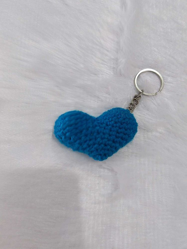 Crochet Heart Keychain