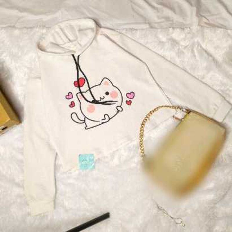 💗Cute Cat Print Crop Top💗