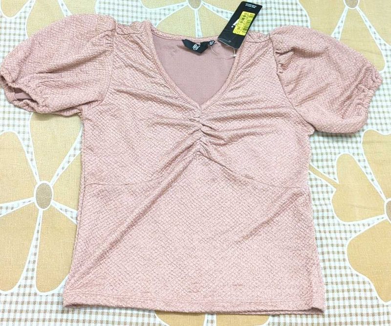 Cute Pink Puff Sleeve Top