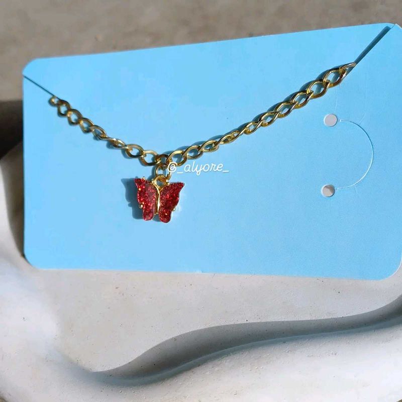 Anti Tarnish Red Butterfly Bracelet 🦋