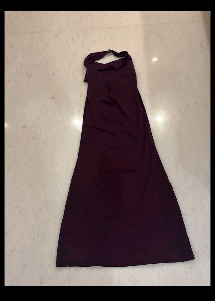Elegant Purple Halter Dress