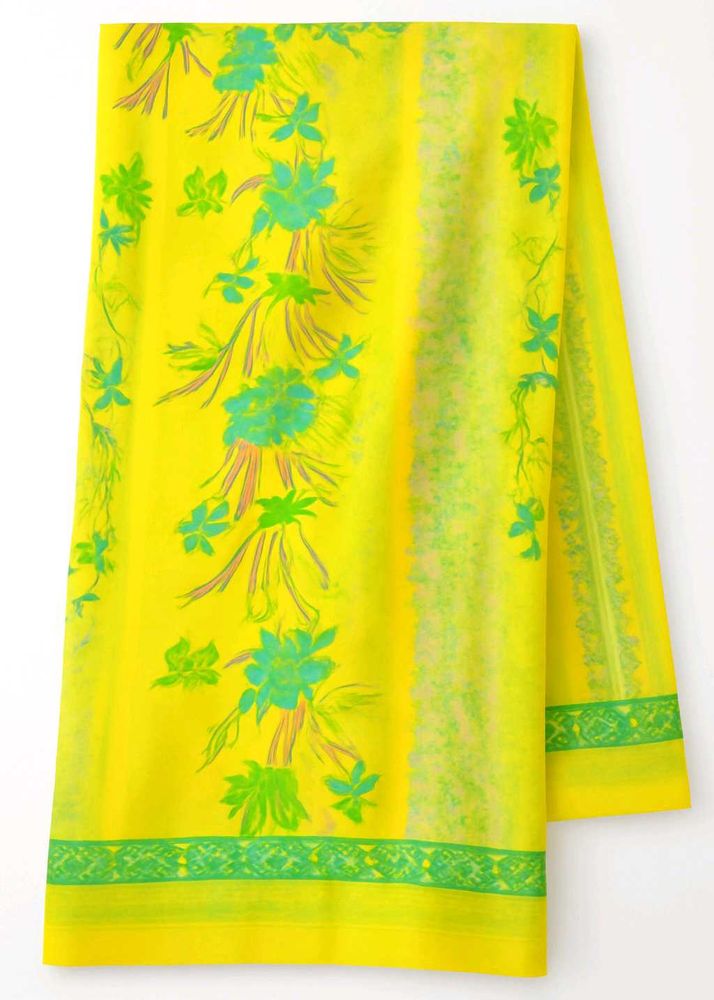 Vintage Yellow Floral Scarf