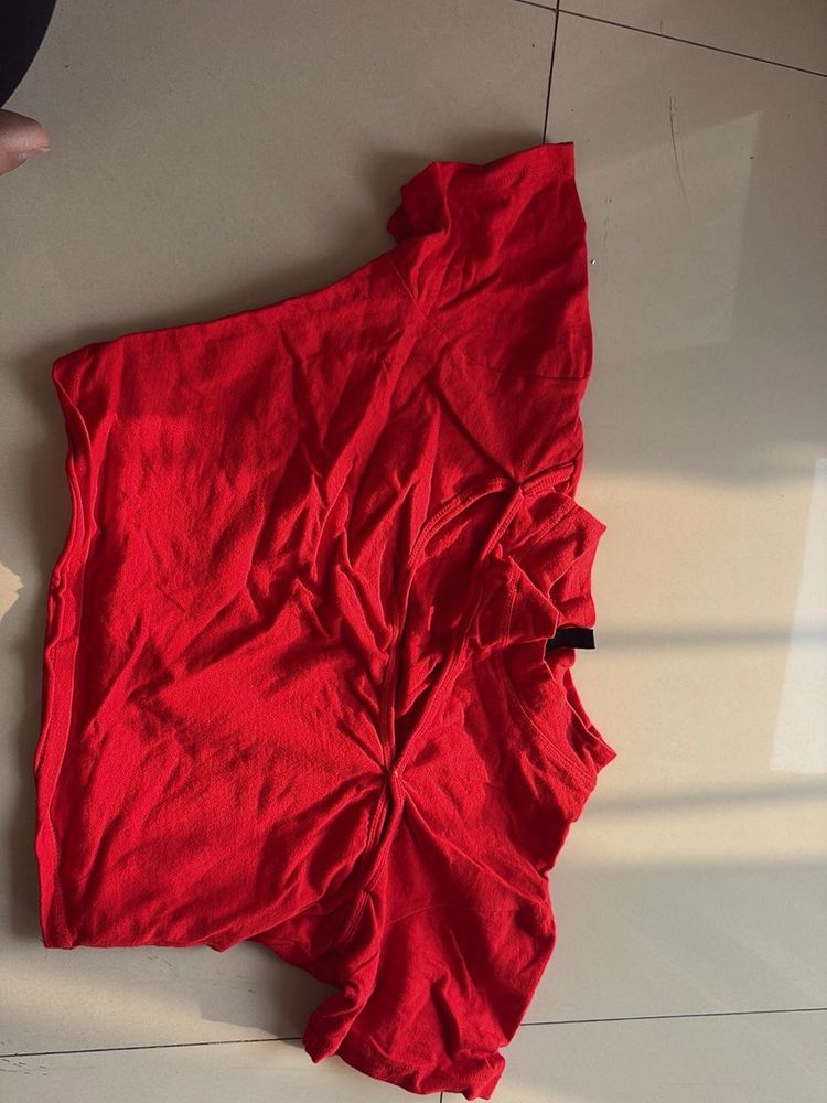 Red One-Shoulder Top