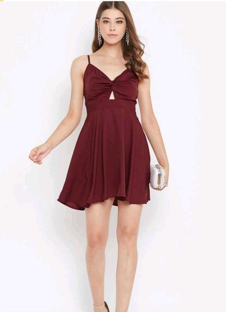Maroon Skater Dress