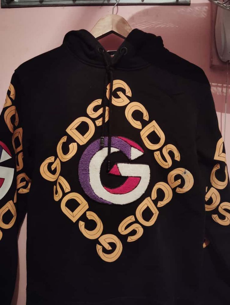 GCDS Black Logo Hoodie