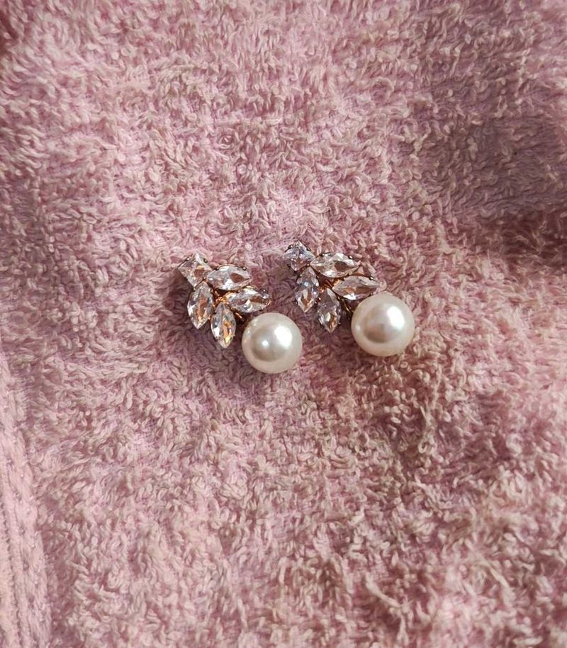Pearl &amp; Crystal Drop Earrings