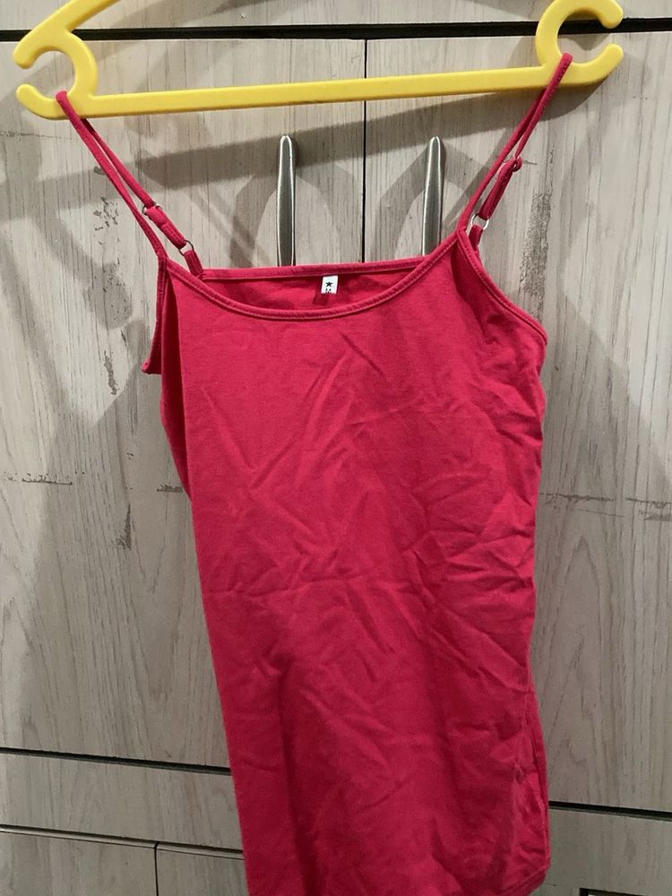 Red Spaghetti Strap Tank Top