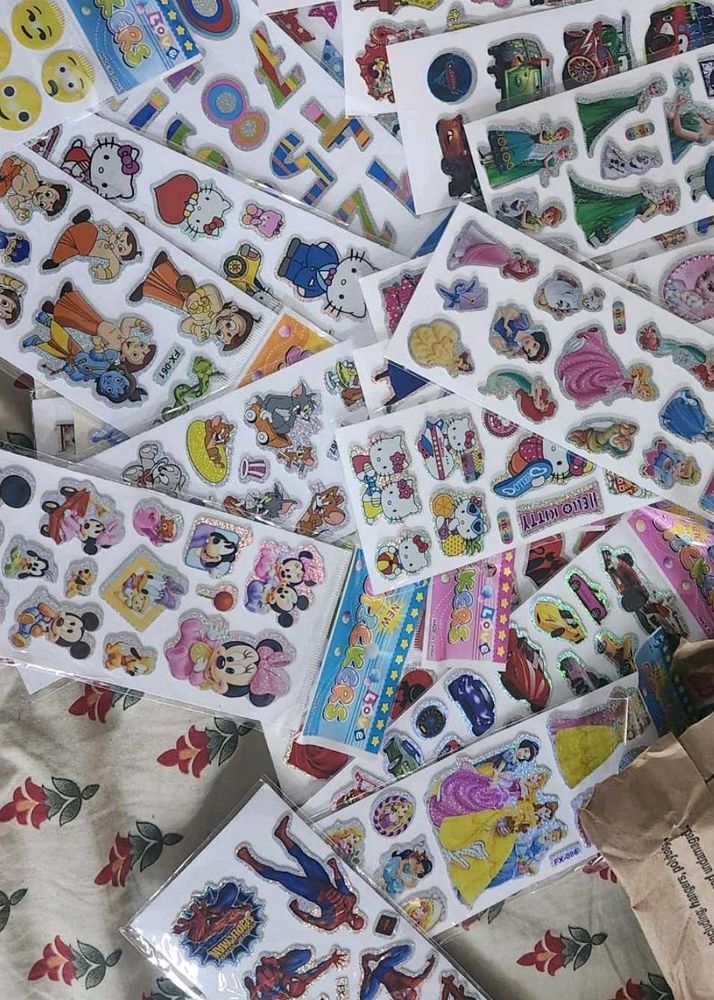 Wall Cartoon Puffy 3D PVC Cute Mix Stickers Funny