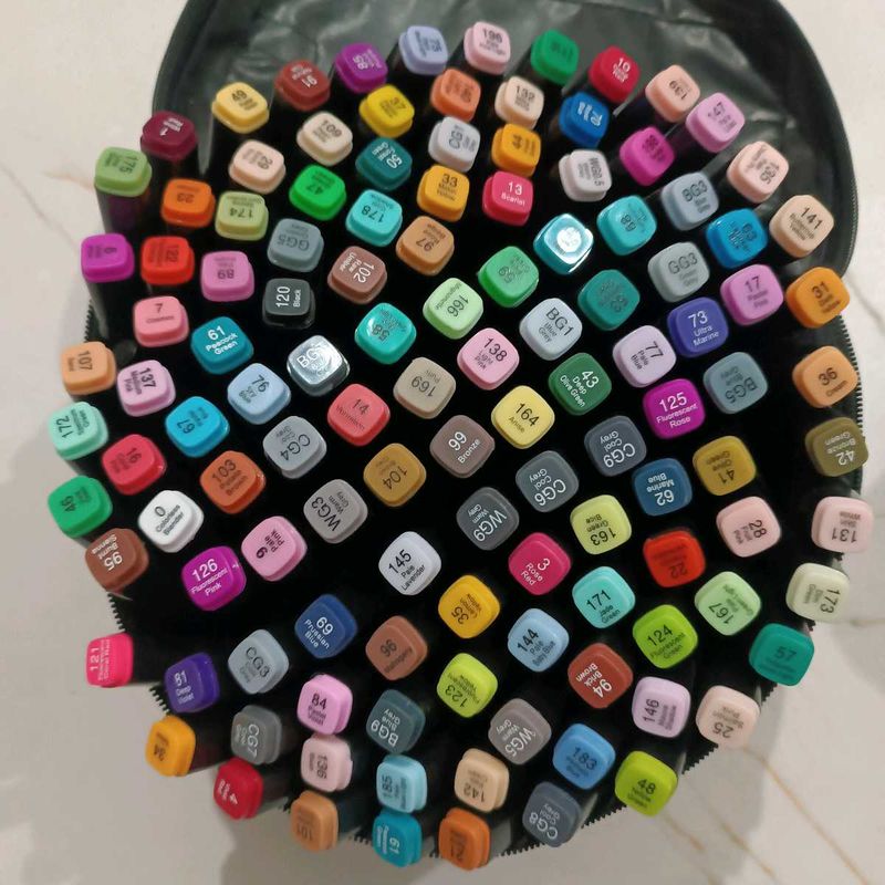 120 Dual Tip Art Markers Colours for Painting