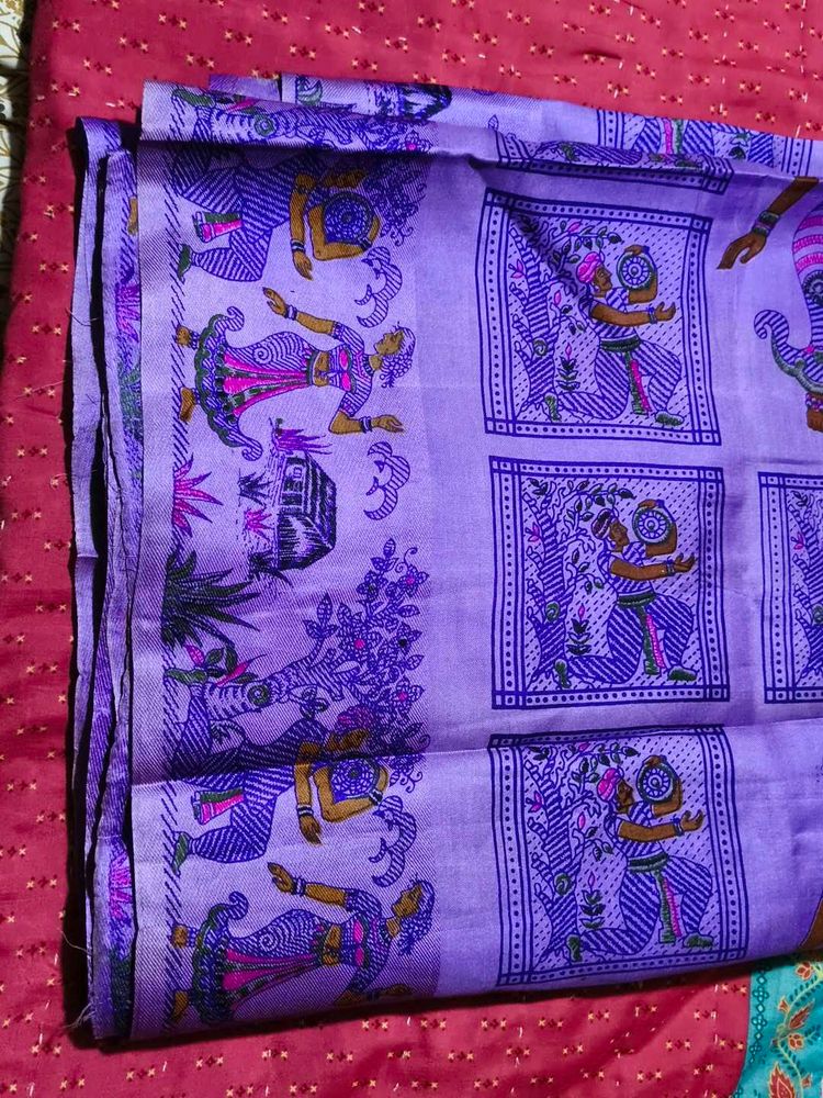 Ethnic Pattern Purple Saree