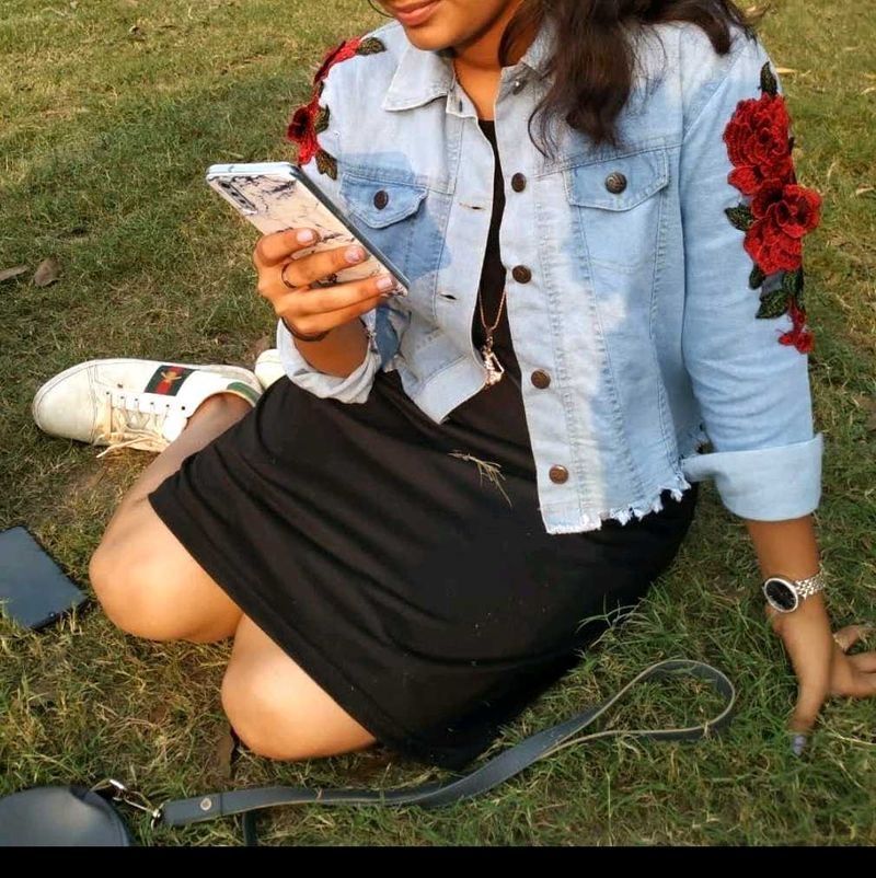 Embroidered blue Denim Jacket