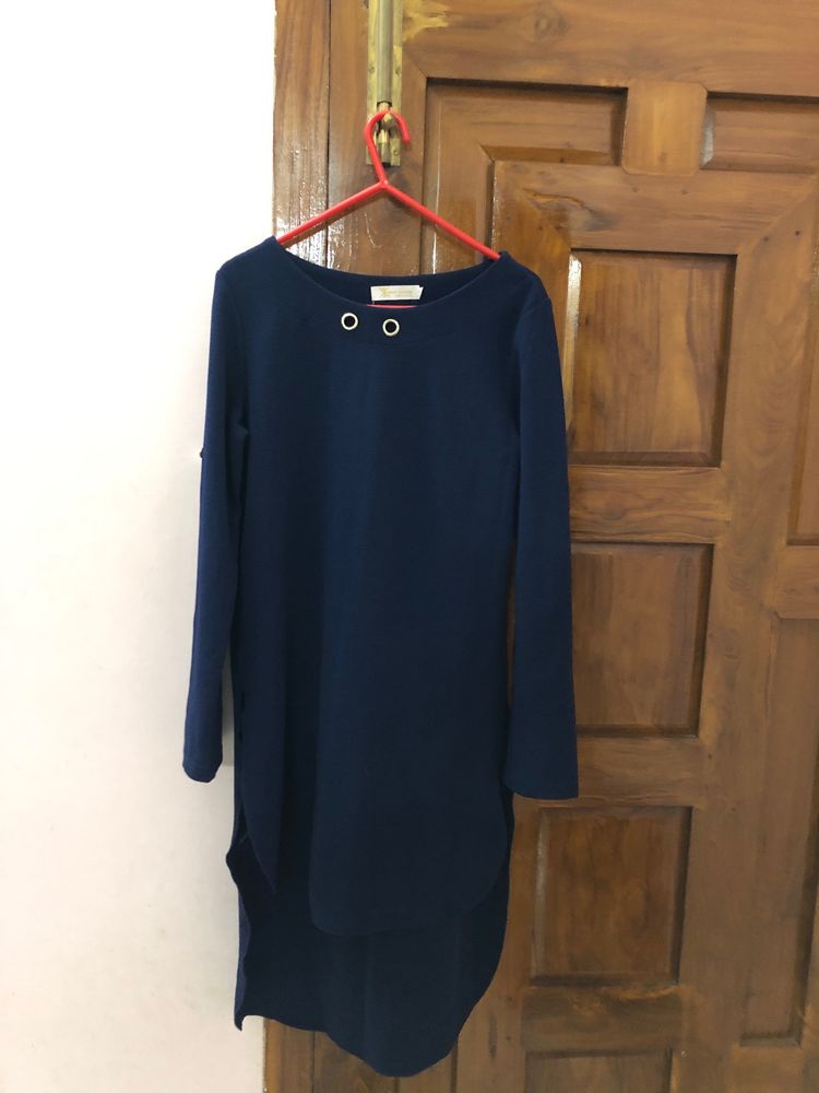 NAVY BLUE HIGH LOW TOP WITH BUTTONS