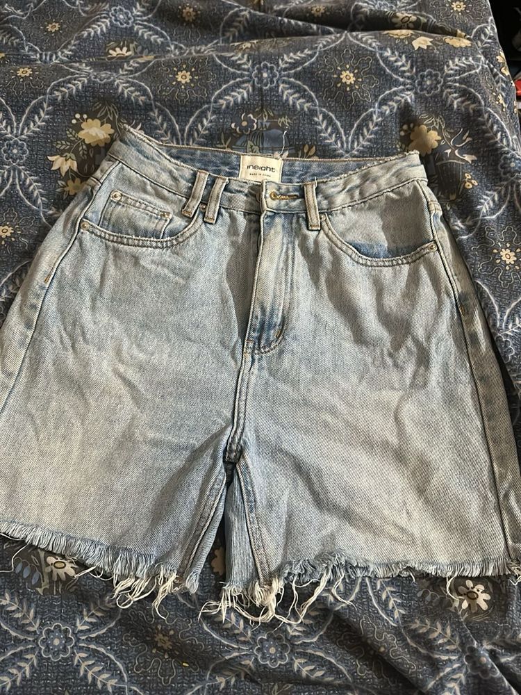 Light Wash Denim Cut-Off Shorts