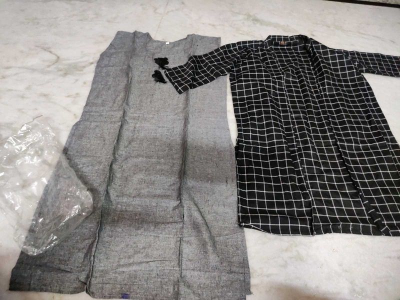 long kurti and shrug