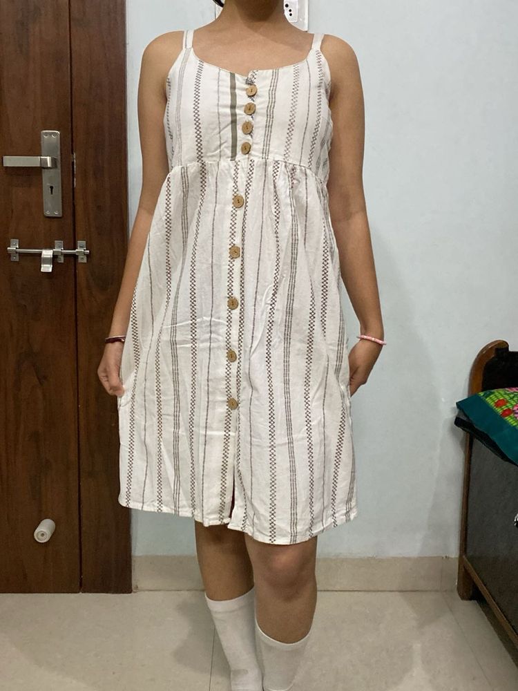 Striped Sundress with Buttons