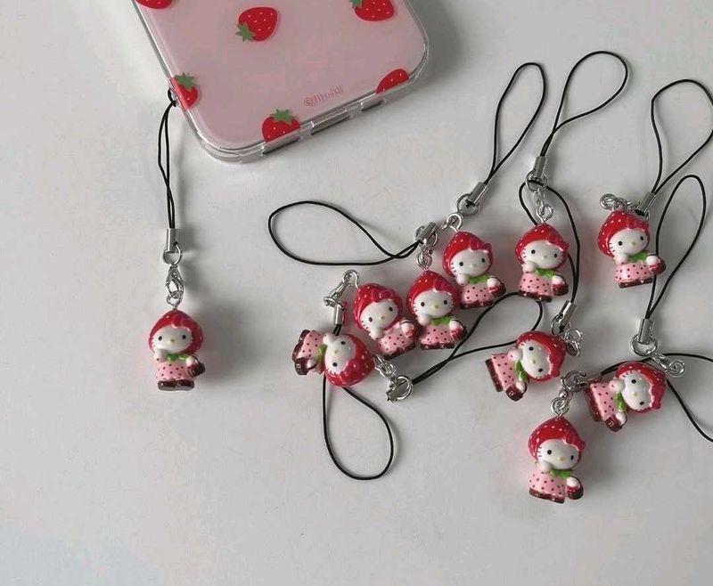 Hello Kitty Strawberry Phone Charm
