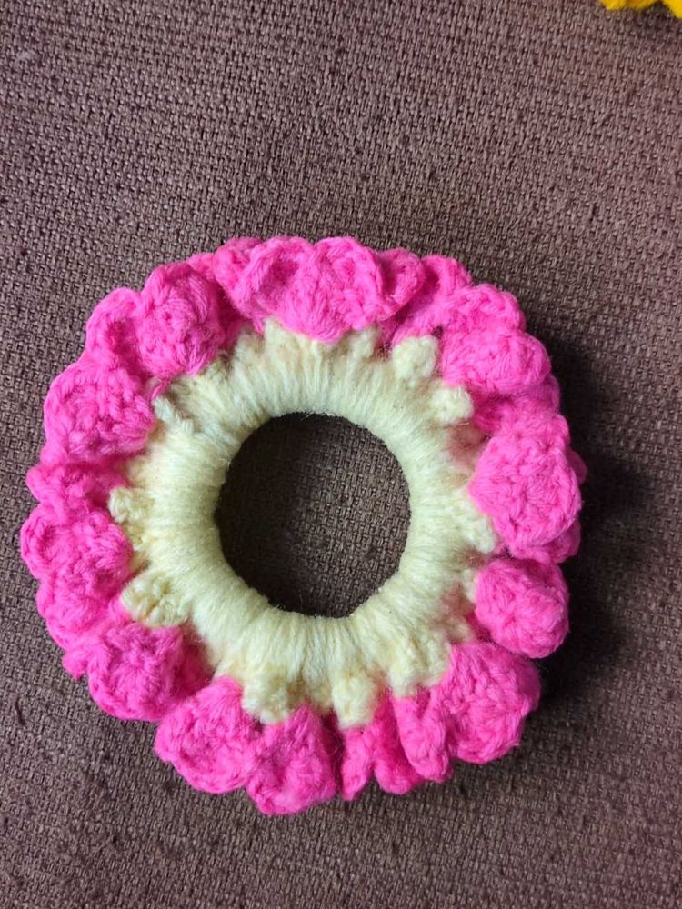Pink Flower Hair Tie