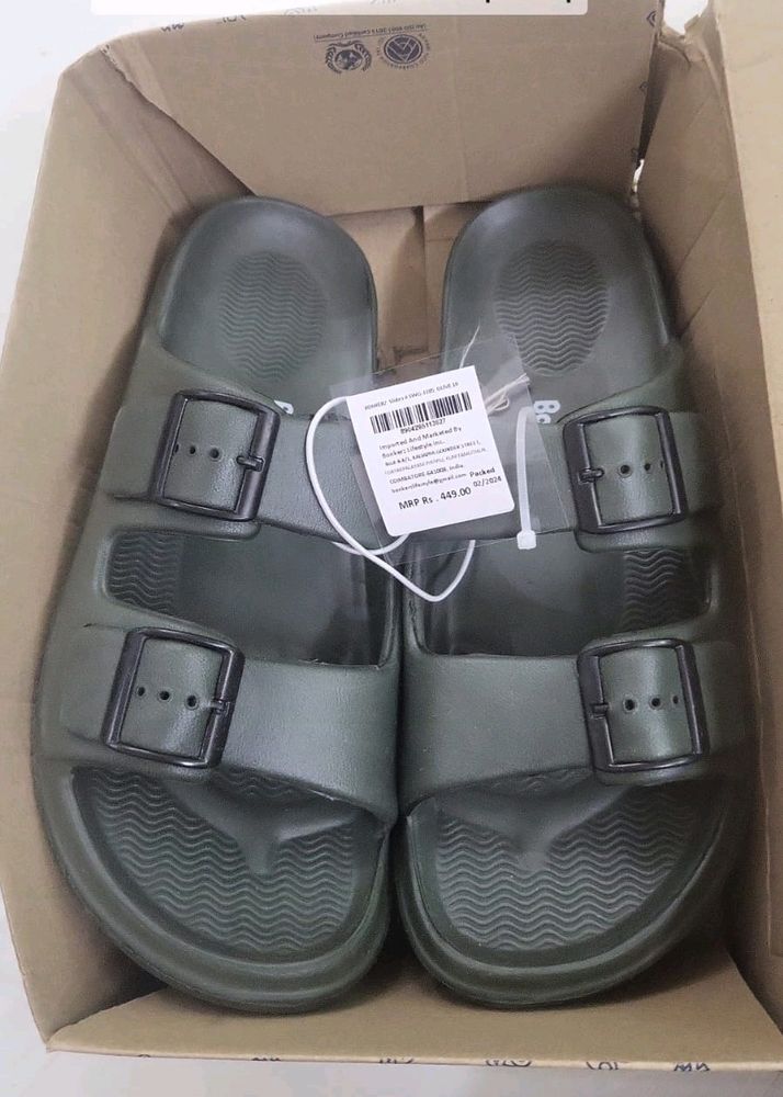 Bonkers Mens Sliderz (10) (Olive Colr) Brand New