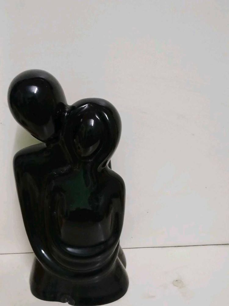 Black Abstract Lovers Sculpture