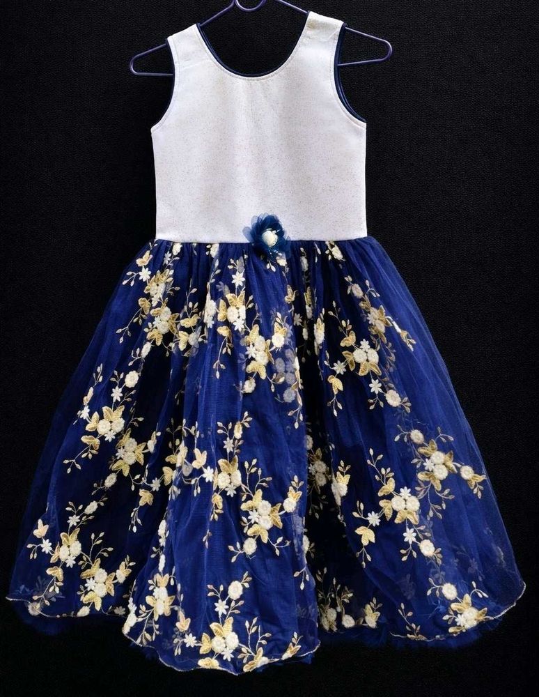 Floral Navy Blue Party Dress