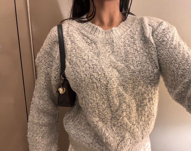 Cozy Grey Knit Sweater