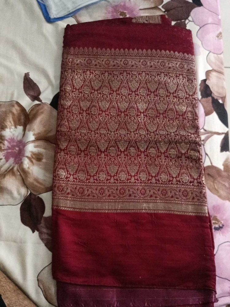 Maroon &amp; Gold Paisley Fabric