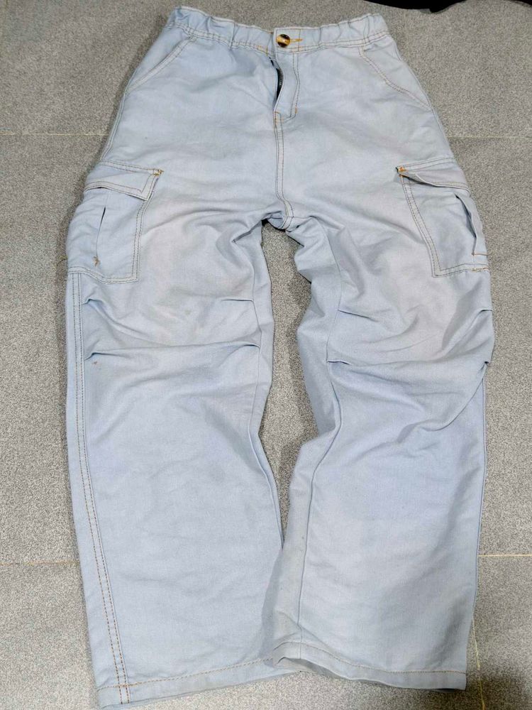 Light Wash Cargo Pants