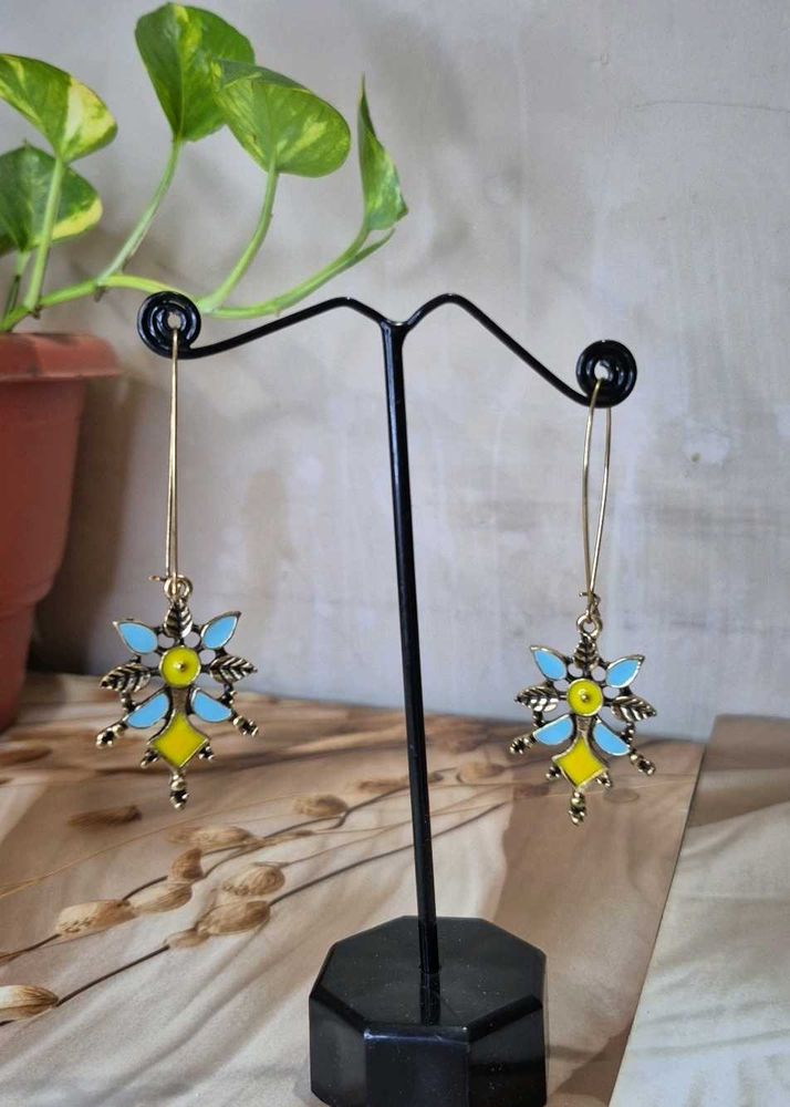 Antique polished Floral Drop Earrings