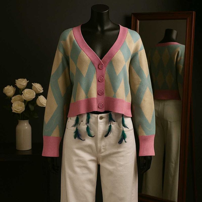 @sale 🎉🎊Argyle Knit Cardigan
