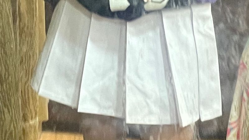white pleated skirt!