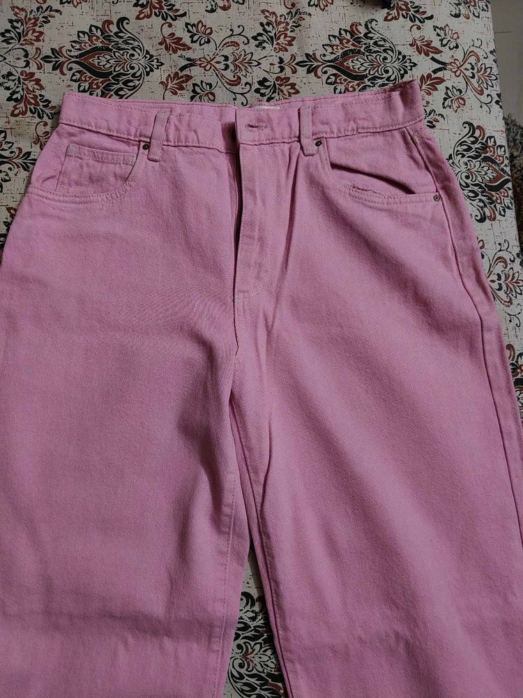 Pink Straight fit Jeans