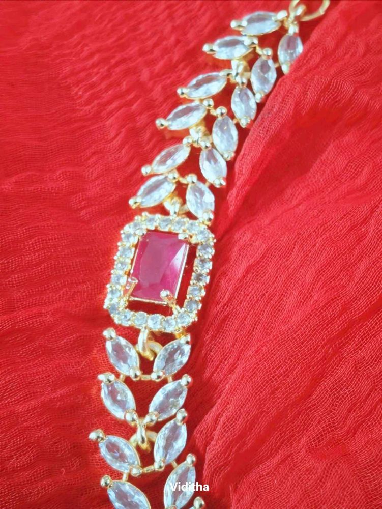 Elegant  Pink Gemstone Bracelet