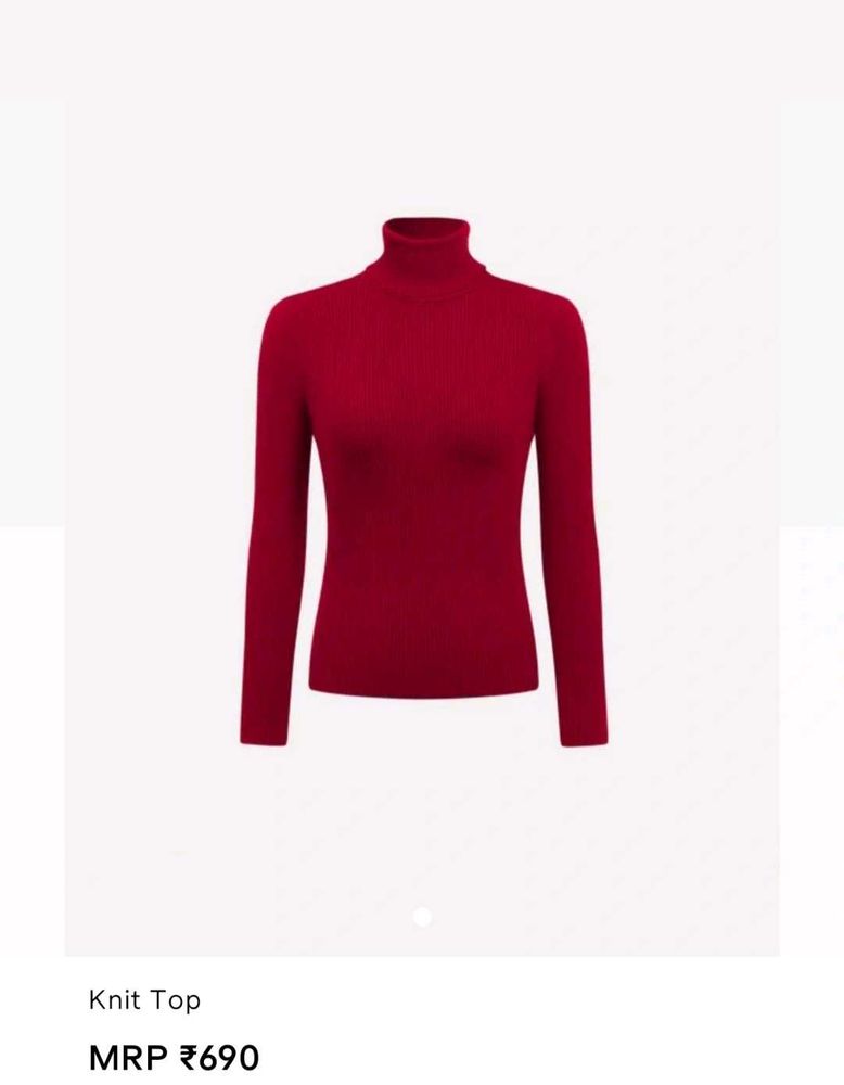 Savana Red Turtleneck Top