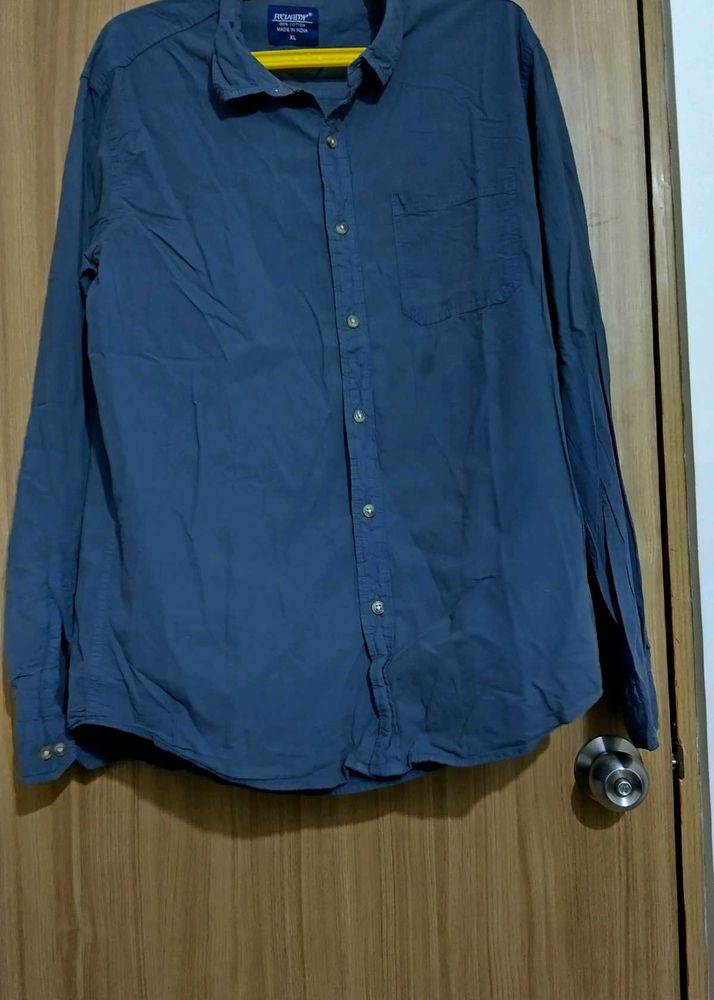 Greyish Blue Casual Shirt
