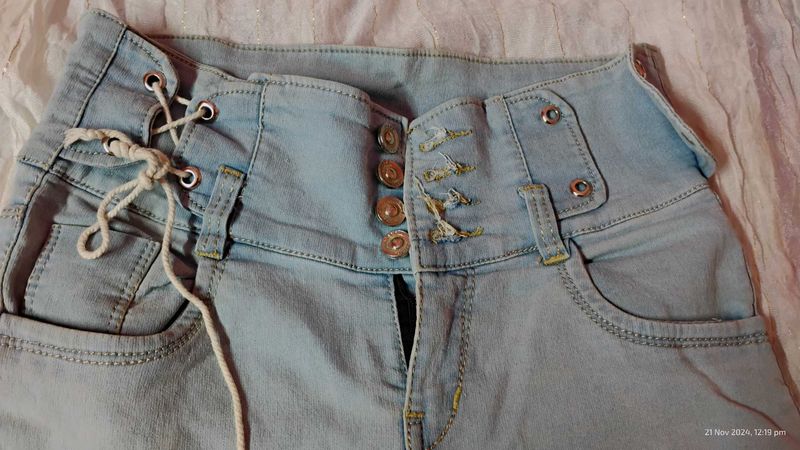 Blue Denim High Waist Jeans👖