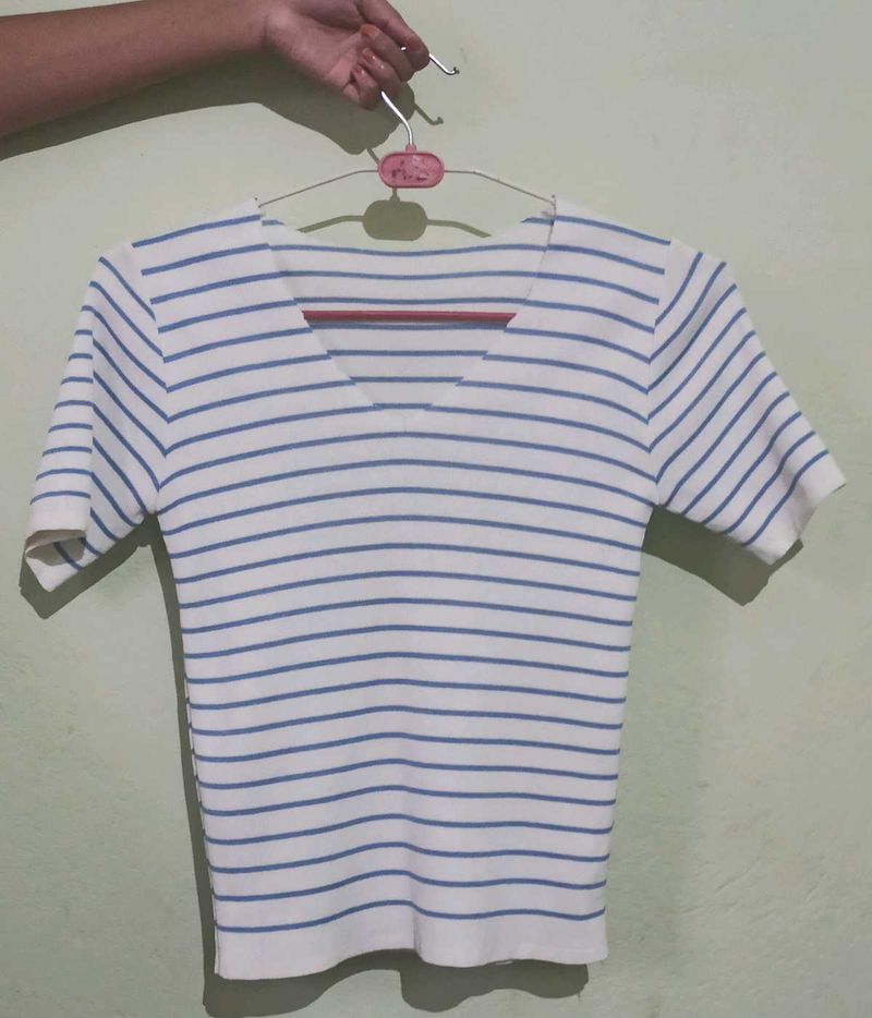 Stripped White Top