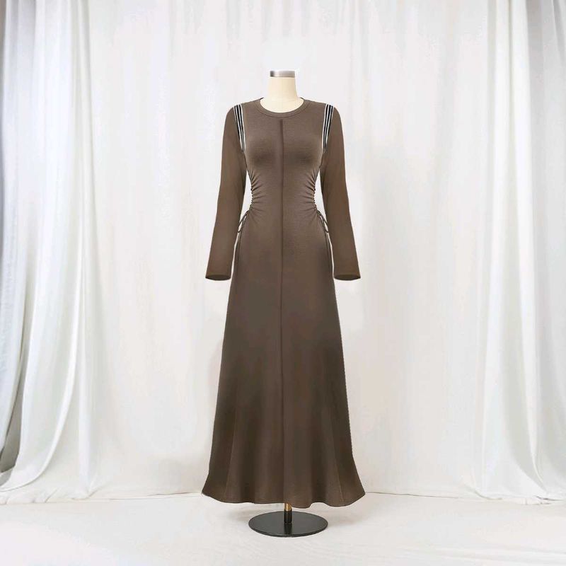 Elegant Brown Midi Dress