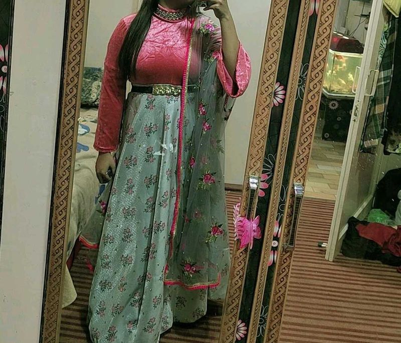 Floral Anarkali Suit Set