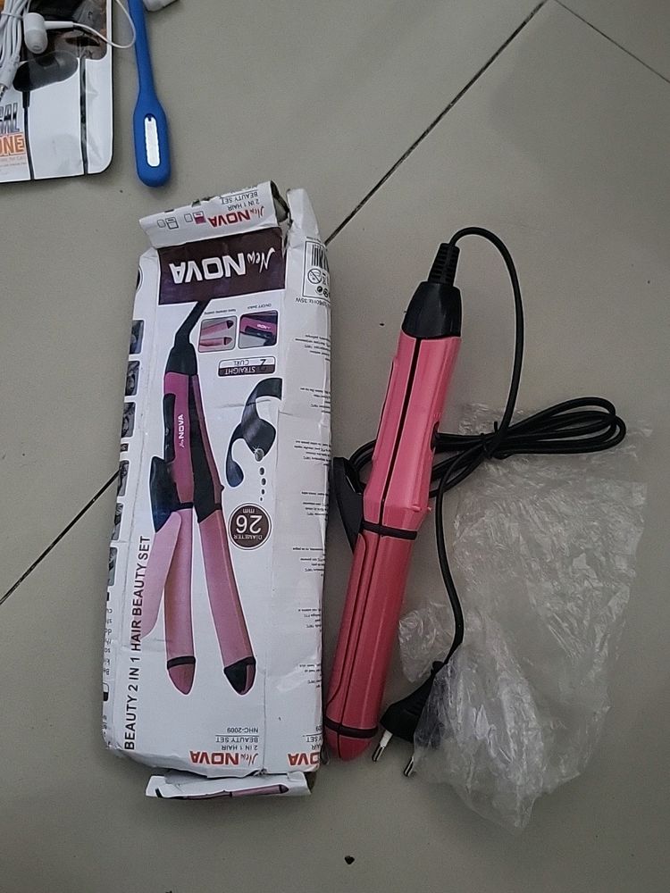 Nova 2 In 1 Straightener Cum Curler