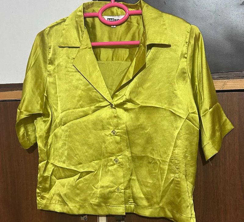 Green Satin Top