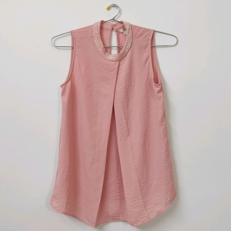 AND embellished neck top
