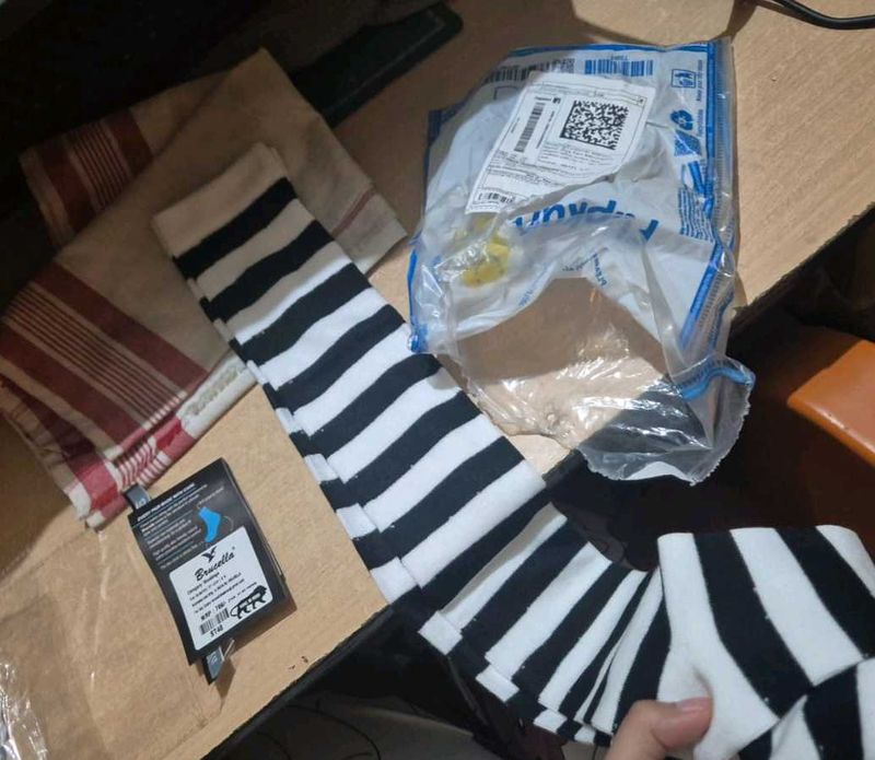 Striped Thigh High Socks