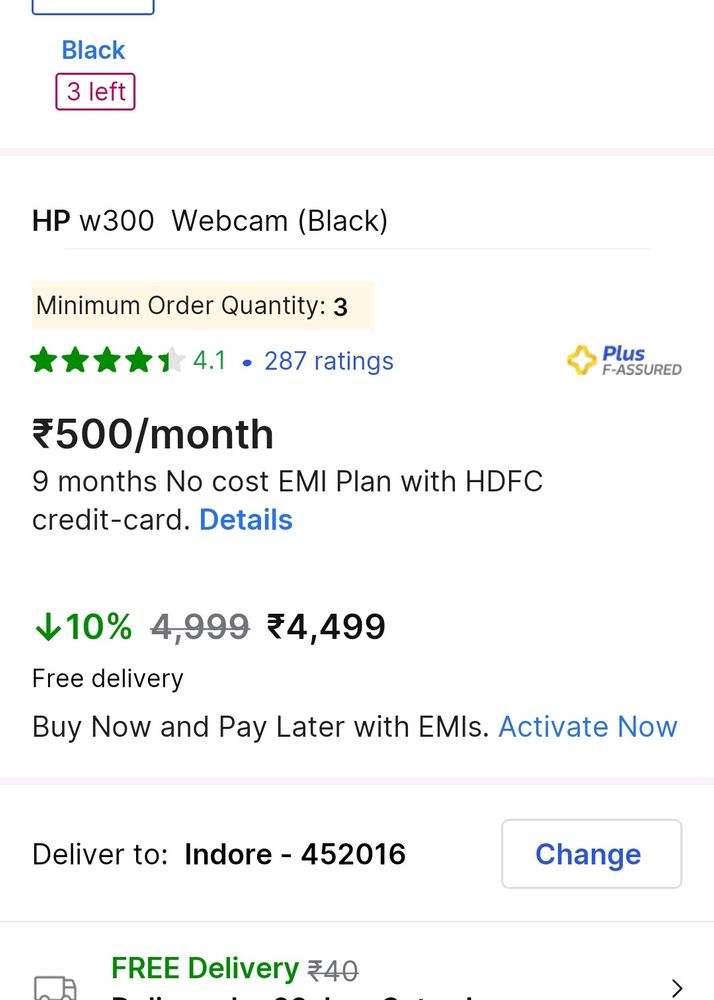 Hp W300 New 6month Old Web Cam
