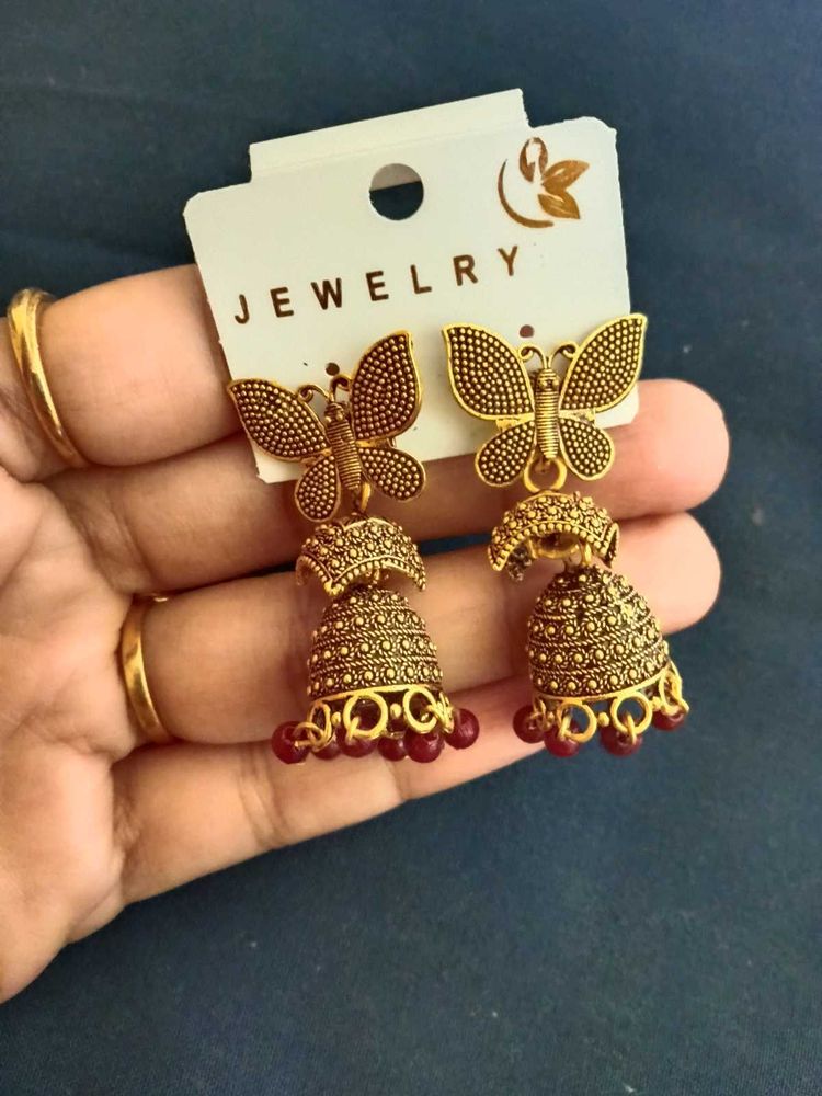 Butterfly Jhumka Earrings