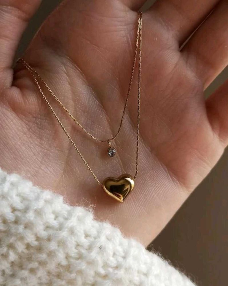 Gold Layered Heart Antiturnish Necklace