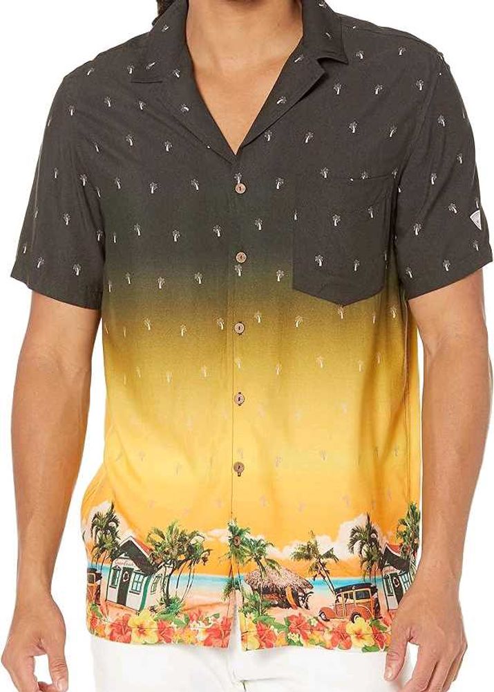 GUESS Mens Hawaiian Shirt