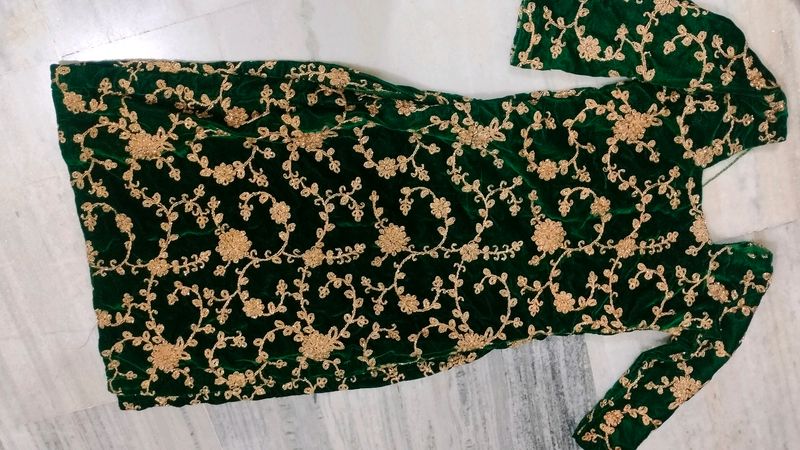 Green Velvet Suit Set