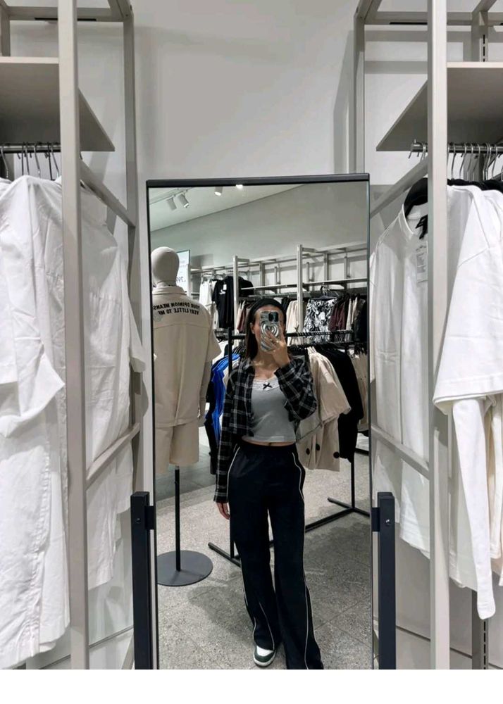 Cropped Flannel Shirt